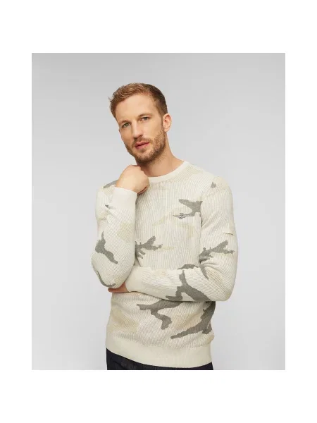 Sweter Aeronautica Militare z nadrukiem w kamuflażu beżowy