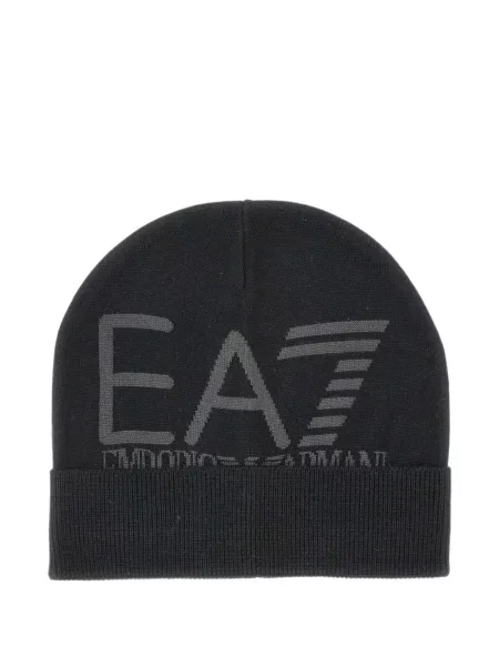 Căciulă Ea7 Emporio Armani din jacard cu autograf negru