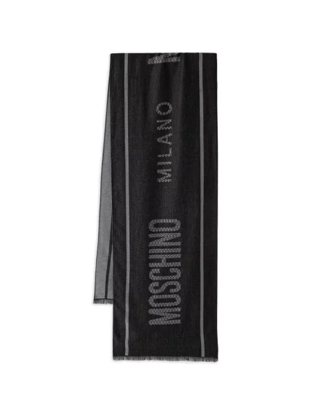 Fular Moschino cu franjuri negru