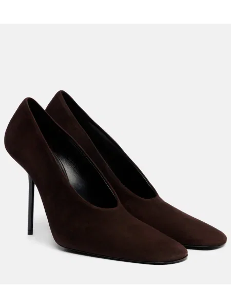 Pantofi cu toc Victoria Beckham din piele de căprioară maro