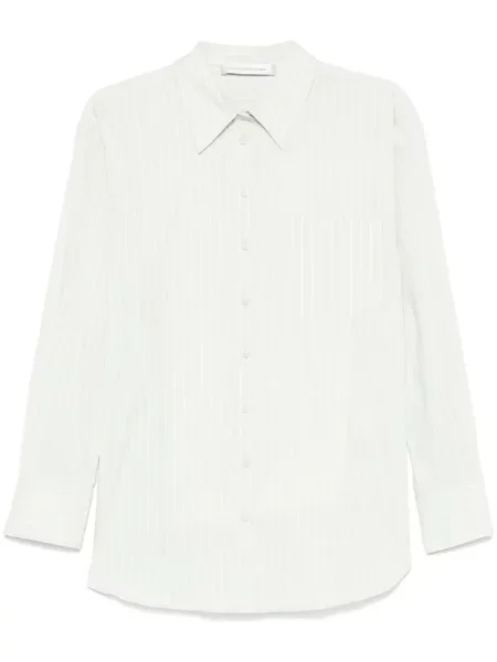 Długa koszula Christopher Esber w paski zielona