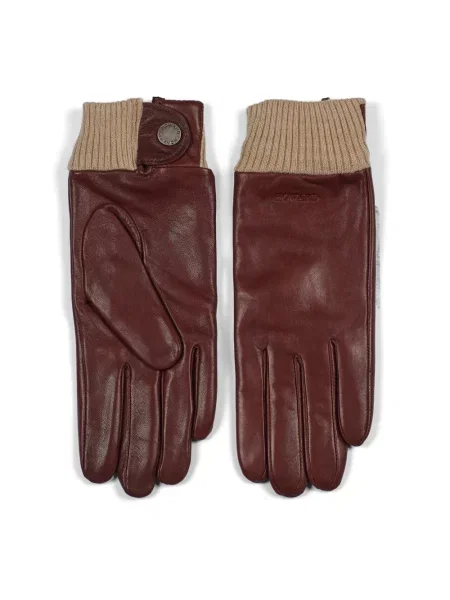 Rękawiczki Howard London skórzane eleganckie brązowe