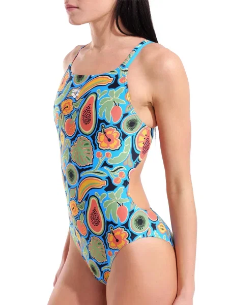 Strój kąpielowy Arena Fruits Swim Msuit L ace Plus Back zielony