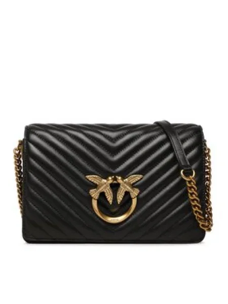 Geanta crossbody Pinko din piele clasică negru