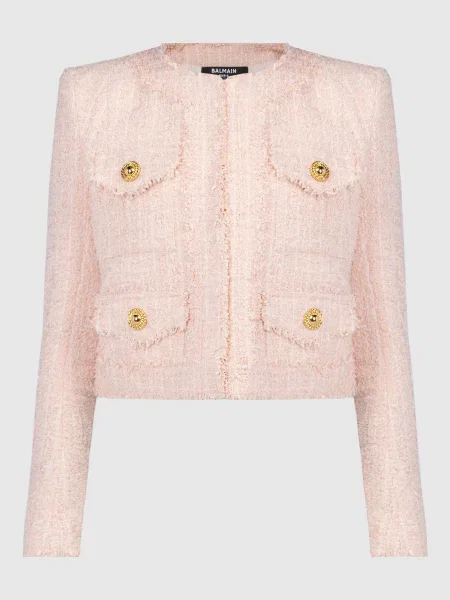 Твідовий жакет Balmain рожевий