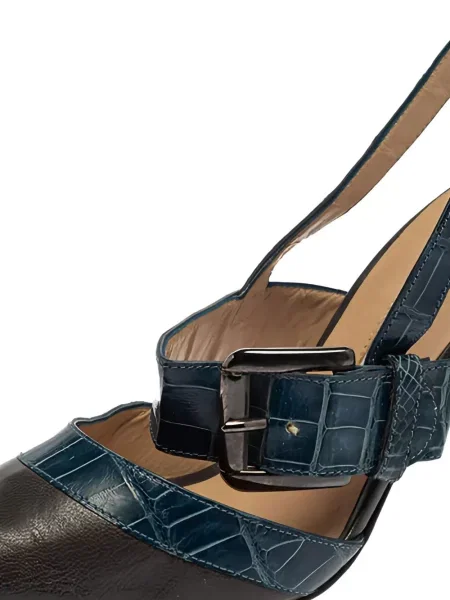 Pantofi cu toc Manolo Blahnik slingback albastru