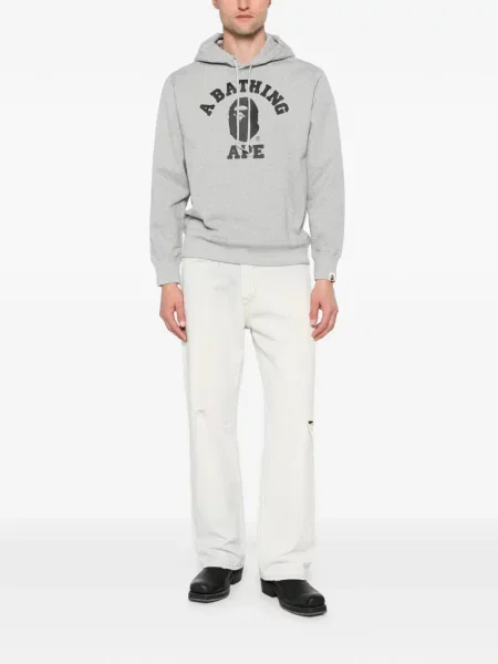 Hanorac cu glugă A Bathing Ape® cu imagine gri