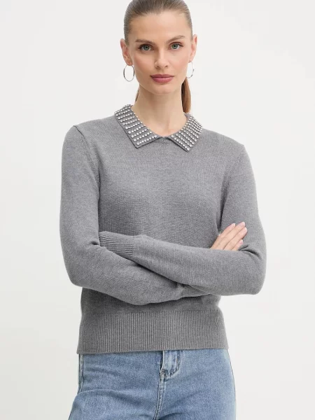 Pinko pulover din amestec de lână gri