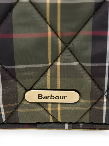 Matlasat geantă Barbour în carouri verde