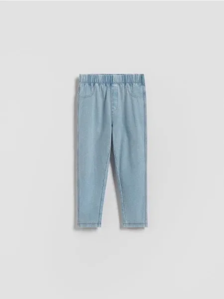 Reserved Legginsy z efektem sprania niebieski