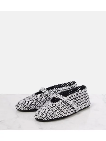 Balerini Alaïa din piele de căprioară negru