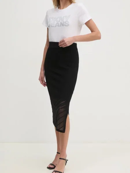 Dkny fustă midi drept negru