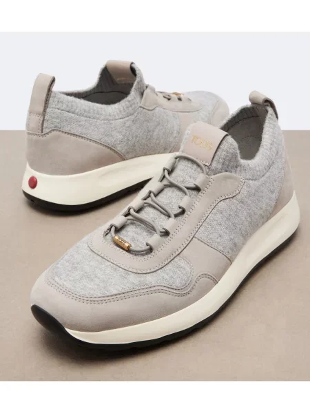 Sneakerși Tod's din piele de căprioară gri