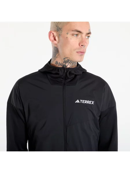 Флийс суичър с качулка Adidas Terrex с качулка черно
