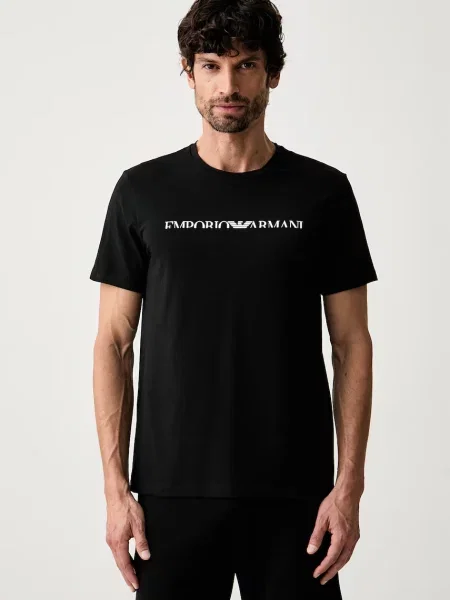 Emporio Armani Underwear tricou loungewear bărbătesc din cu negru