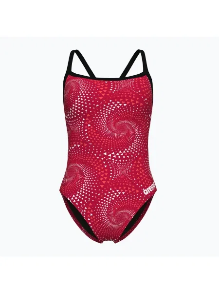 Дамски цял бански костюм Arena Fireflow Challenge Back black/team red черно