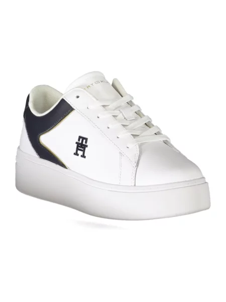 Trampki Tommy Hilfiger skórzane na platformie białe