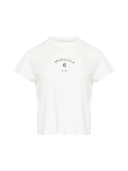 Maison Margiela Koszulki Kobieta S Logo Cotton T-Shirt biały