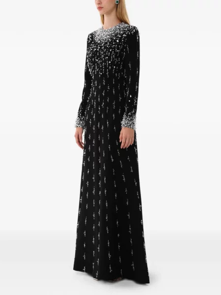 Lung rochie maxi Dina Melwani negru