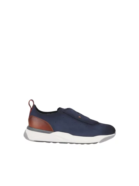 Sneakersy Santoni skórzane niebieskie