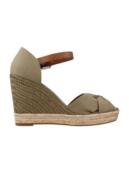 Pantofi Tommy Hilfiger cu vârf deschis din piele kaki