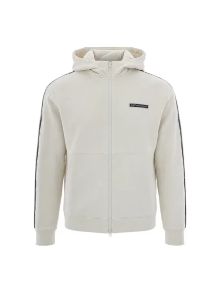 Bluza rozpinana Emporio Armani Ea7 z logo beżowa