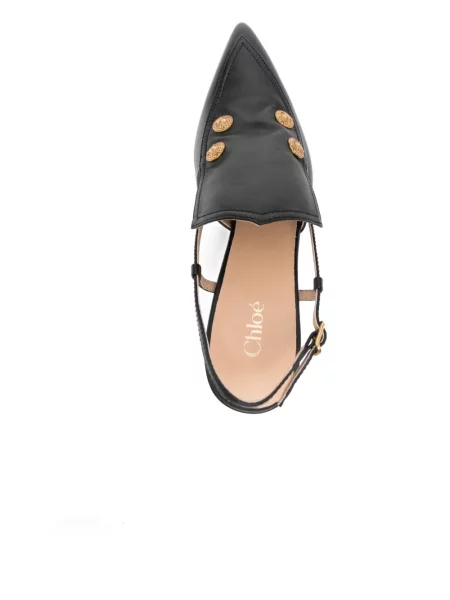 Pantofi cu toc Chloé slingback negru