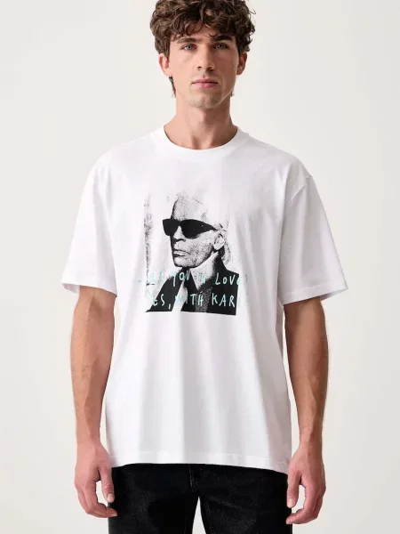 Karl Lagerfeld Jeans tricou pentru bărbați din x Pietro Terzini alb