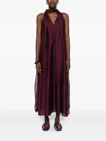 Oblekové maxi maxi šaty Jcsophie s výstřihem do v fialové