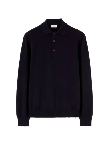 Tricou polo Agnona din cașmir albastru