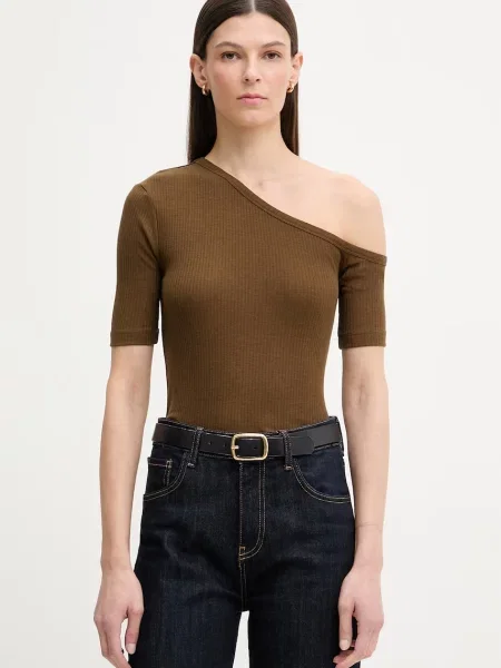 Sessun t-shirt z lyocellem brązowa