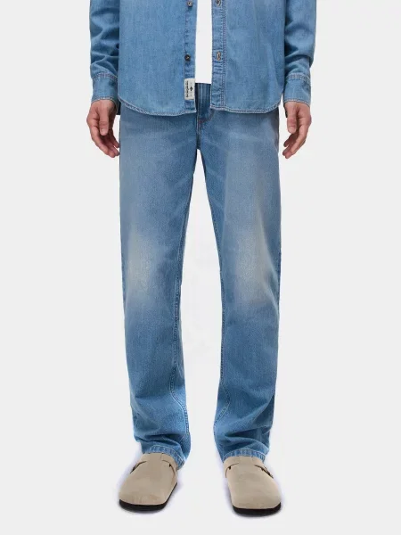 Прямі джинси Napapijri Kiene бавовна/еластан блакитний