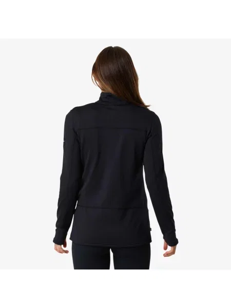 Bluza Polarowa Rozpinana Wędrówki Kobieta Trondheim Elastyczny W Cztery Strony czarna