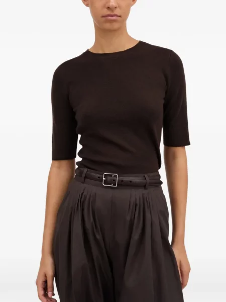 Tricou Mark Kenly Domino Tan din lână merinos maro