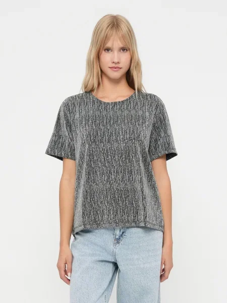 VILA Tricou VISILNA / argintiu negru