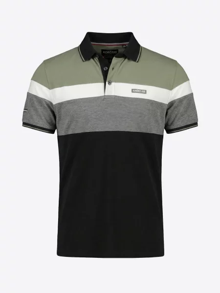 KOROSHI Tricou gri deschis / oliv / negru alb