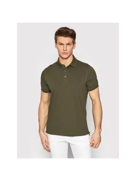 Tommy Hilfiger Polo marškinėliai Slim Fit žalia