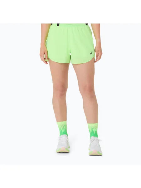 Pantaloni scurți de alergare pentru femei ASICS Metarun Split illuminate green verde