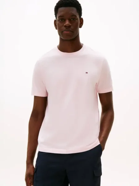 TOMMY HILFIGER Póló Ess Seasonal tengerészkék / világos-rózsaszín / piros fehér