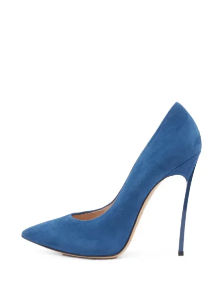 Pantofi cu toc Casadei din piele de căprioară albastru
