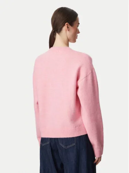 Tommy Jeans Pulover Fluffy Badge Svetlo rožnata