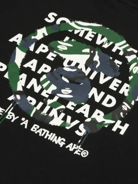 Hanorac crewneck Aape By A Bathing Ape cu imagine negru