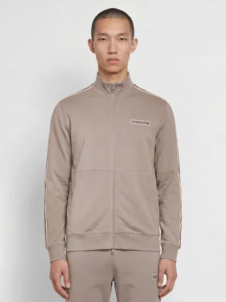 Emporio Armani Mikina Train Logo černošedá / krémová