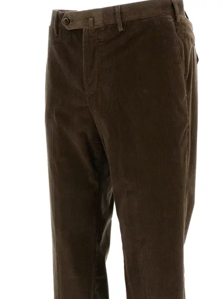 Pantaloni Pt Torino de catifea cord maro