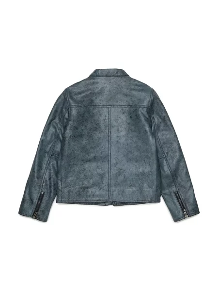 Diesel geacă de piele pentru copii din piele JLEVERT JACKET negru