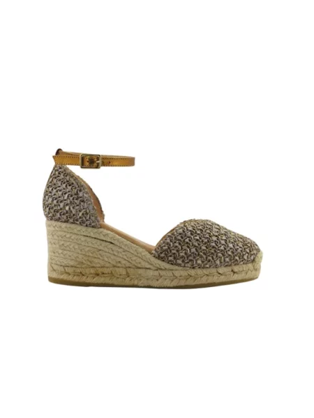 Sandały Espadrilles na koturnie szare