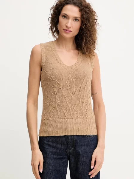 Twinset vestă cu lână maro