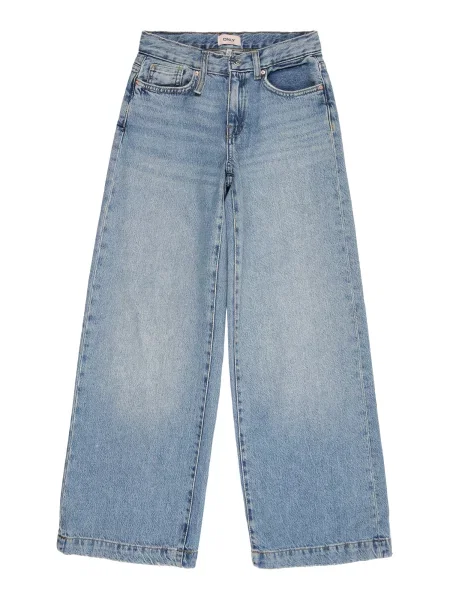 Only Džíny High Waist Wide medium blue denim modré