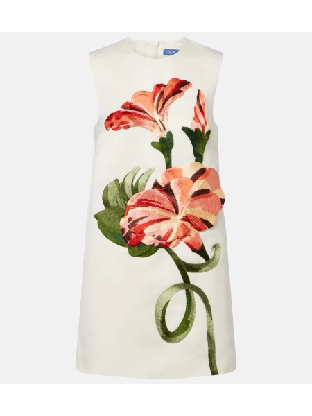 Rochie florală Leo Lin cu model floral alb