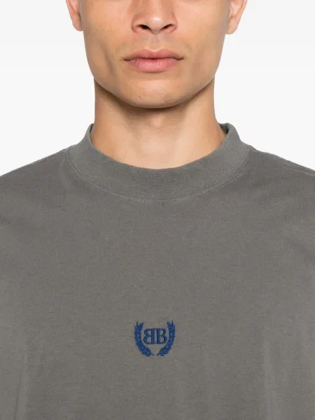Tricou Balenciaga cu broderie gri